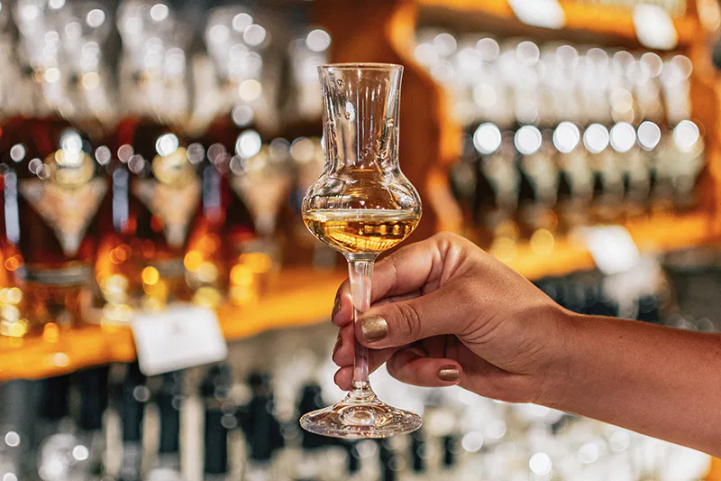 Un magasin de verre pour des dégustations