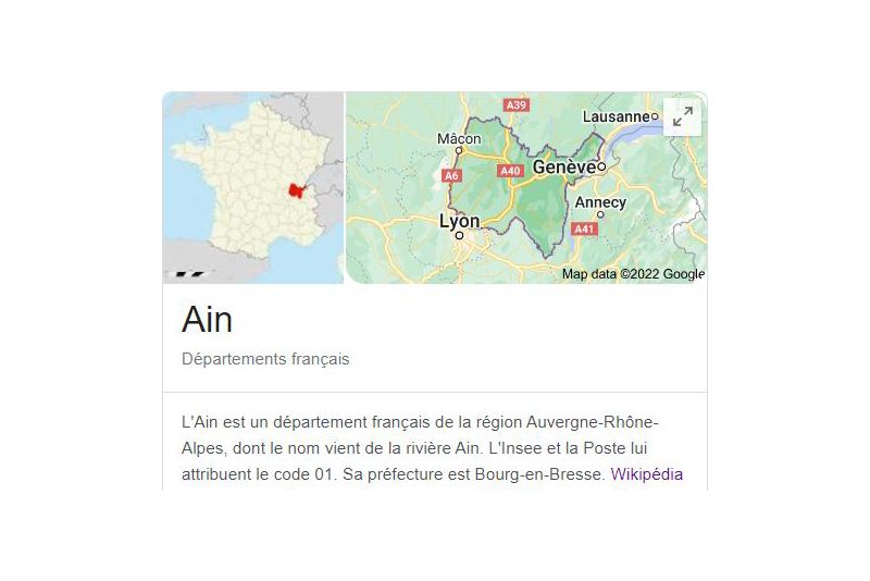 La localisation de l'Ain pour un fichier BtoB