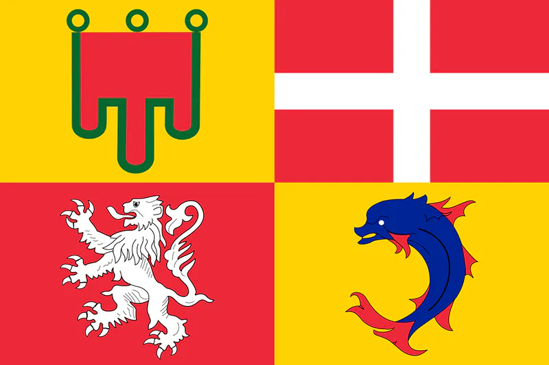 Le drapeau de l'Auvergne-Rhône-Alpes pour un fichier BtoB