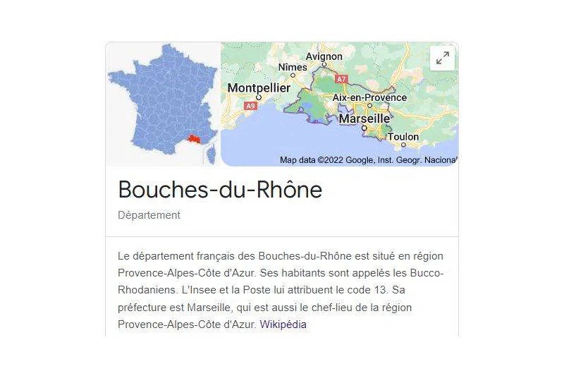 Le département Bouches-du-Rhône sur une carte