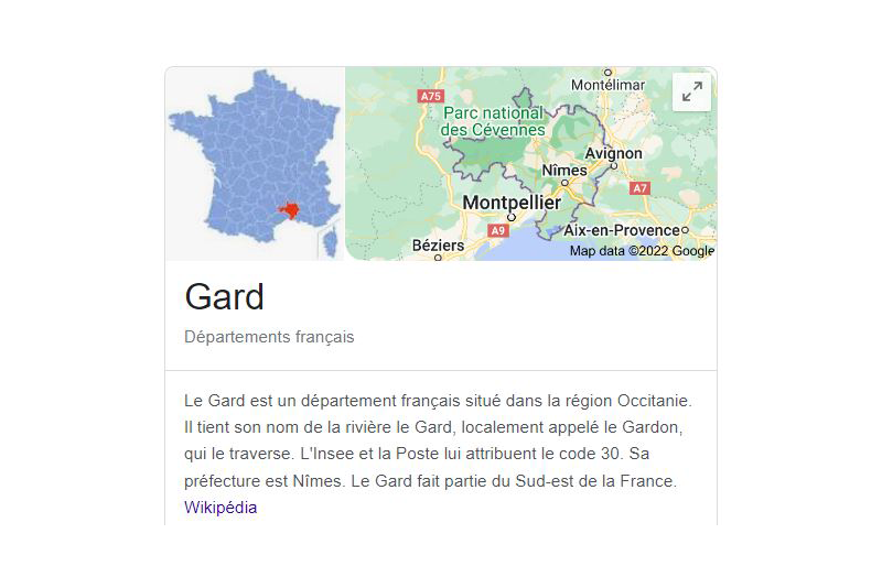 Le département du Gard dans le sud de la France pour une liste d'entreprise d'email