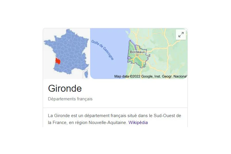 Le département de la Gironde avec les adresses mails des entreprises
