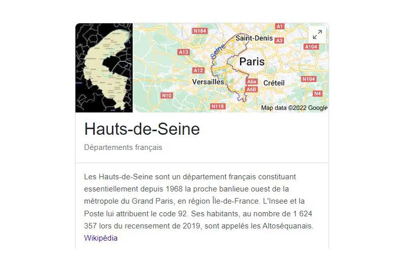 Le département des Hauts-de-Seine avec un fichier d'email