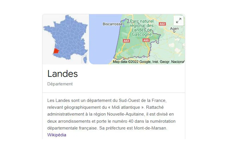 Le département des Landes pour une liste de prospection