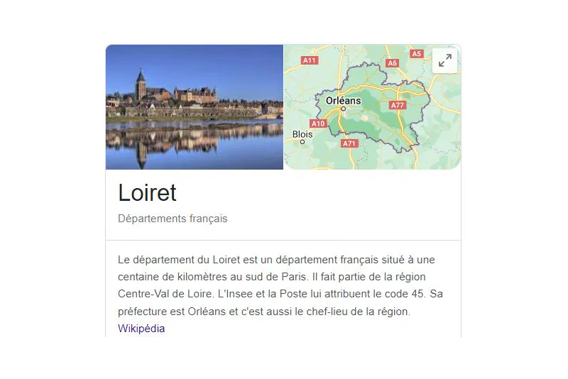 Le Loiret comme fichier d'email de département