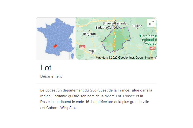 Le Lot comme département de France avec des fichiers d'emails