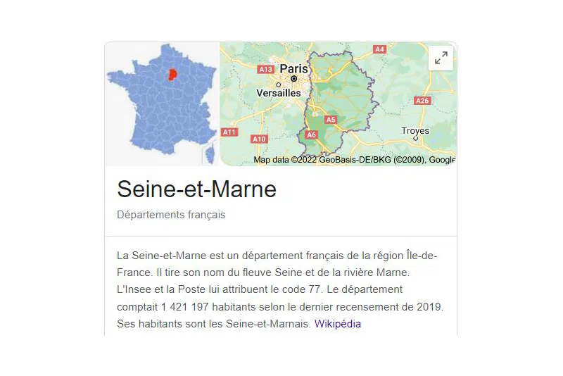La Seine-et-Marne avec une liste d'email sur les entreprises pour du marketing